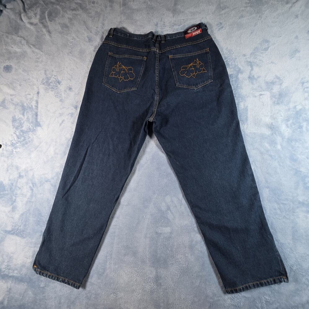 Vintage Y2K Bongo High Waisted Mom Jeans Hibiscus Embroidered Ankle Zip 20W Plus